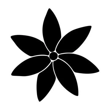 Black stylized five-pointed star flower icon design Stock Illustration
