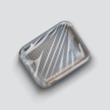 Black styrofoam container on white Stock Illustration