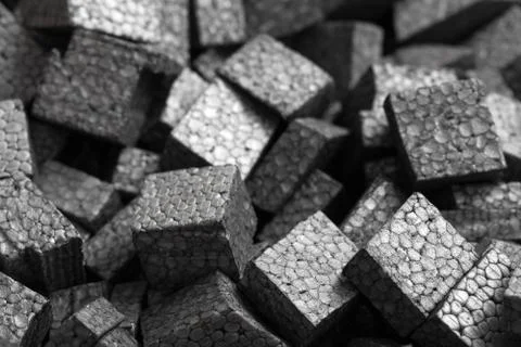 Black styrofoam pellets Stock Photos