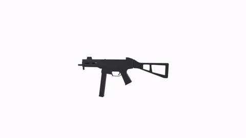 Black submachine gun isolated on white background Stock Footage 304211685