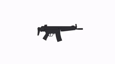 Black submachine gun isolated on white background Stock-Footage 304249017
