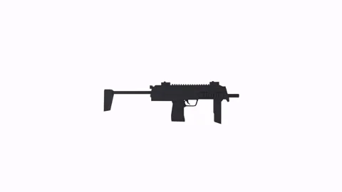 Black submachine gun isolated on white background Stock-Footage 304249023