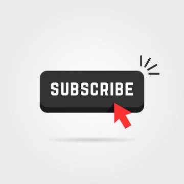 Black subscribe button with shadow Stock Illustration