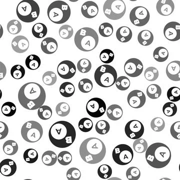 Black Subsets, mathematics, a is subset of b icon isolated seamless pattern on Illustrazione stock