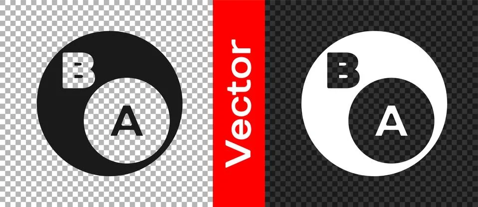 Black Subsets, mathematics, a is subset of b icon isolated on transparent Illustrazione stock