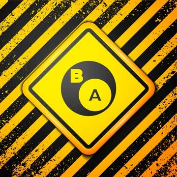 Black Subsets, mathematics, a is subset of b icon isolated on yellow background Illustrazione stock