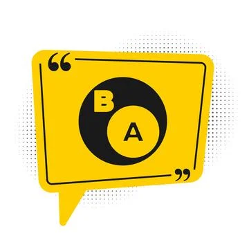 Black Subsets, mathematics, a is subset of b icon isolated on white background Stock Illustration