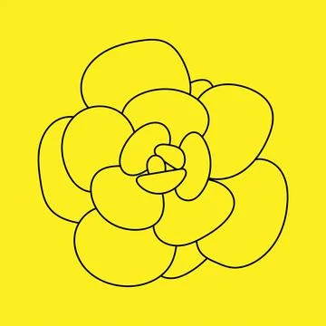 Black Succulent pattern. Doodle vector cute illustration. Drawing Flower for Illustrazione stock