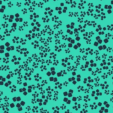 Black Sugar cubes icon isolated seamless pattern on green background. Sweet Stock Illustration