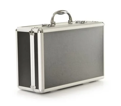 Black suitcase isolated on white Stock Photos