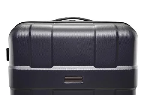 Black suitcase plastic. upper part of the handle Stock-Fotos
