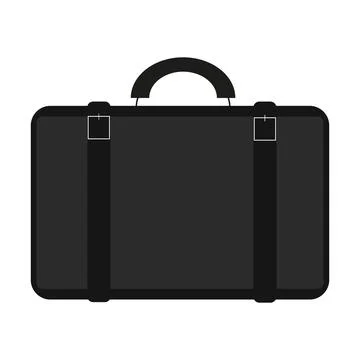 Black suitcase on a white background for use in web design Stock Illustration