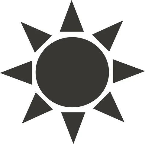 Black Sun Icon Design. Vector Illustration. Stock Illustration
