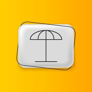 Black Sun protective umbrella for beach icon isolated on yellow background... 스톡 일러스트