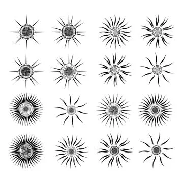 Black-sun vector icon Stock Illustration