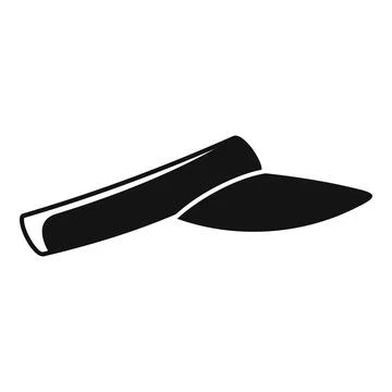 Black sun visor cap icon showing summer hat Stock Illustration