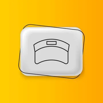 Black Sun visor cap icon isolated on yellow background. Sport equipment. Sp.. Stock Illustration