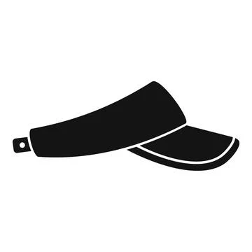 Black sun visor cap with size regulator showing side view icon Illustrazione stock
