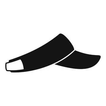 Black sun visor cap template showing front view Stock Illustration