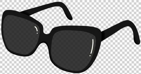 Black sunglasses transparent background Stock Illustration