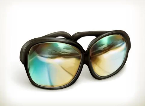 Black sunglasses, vector icon Stock Illustration