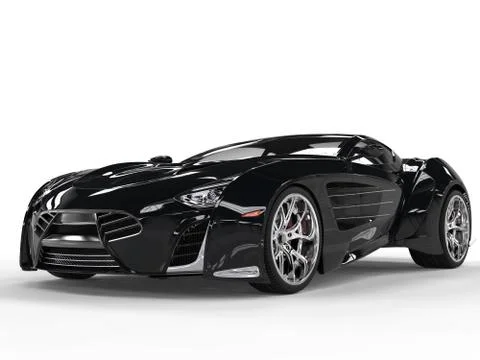 Black supercar - studio shot Stock Illustration