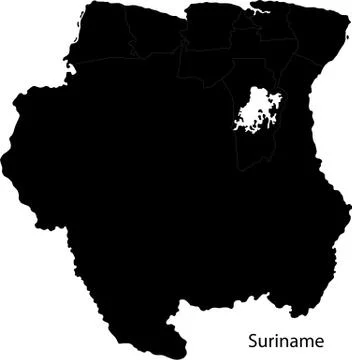 Black suriname map Stock Illustration