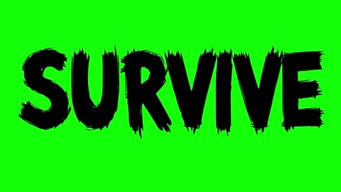 Black survive text line boil effect animation Stock Footage 346391010