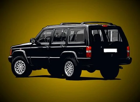 Black suv car vector template Stock Illustration