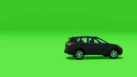 Black SUV on Green Background Stock Footage 318955239