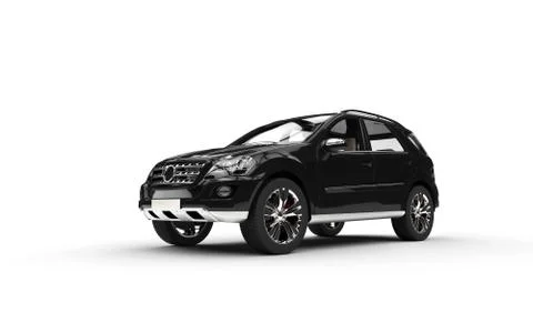Black SUV Studio Shot Stock-Illustration