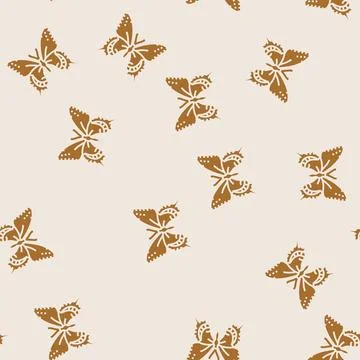 Black swallowtail spring glyph seamless pattern Stock Illustration