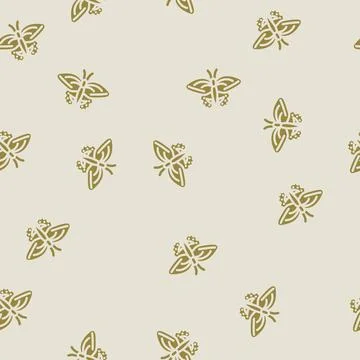 Black swallowtail spring glyph vector seamless pattern Stock Illustration