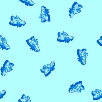 Black swallowtail spring isometric icon seamless pattern Stock Illustration