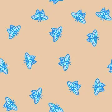 Black swallowtail spring vector seamless pattern Stock Illustration