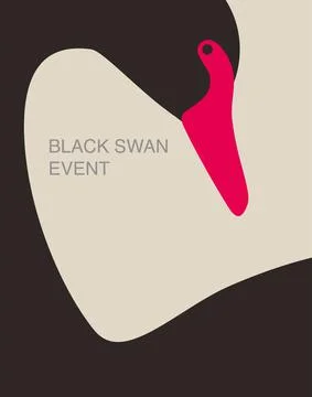 Black swan event, vector poster flyer cover brochure Stock Illustration