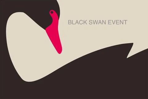 Black swan event, vector poster flyer cover brochure Stock Illustration