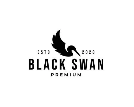 Black swan logo design vector template Stock Illustration
