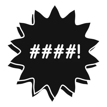 Black swearing chat bubble showing anger with multiple hash symbols イラスト素材