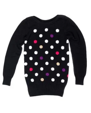 Black sweater with a pattern of polka dots Stock Photos