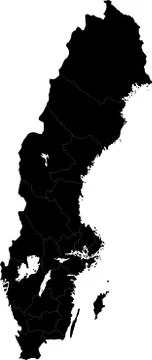 Black Sweden map Stock Illustration