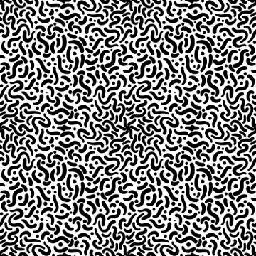 Black swirls on white, seamless pattern Stock Illustration