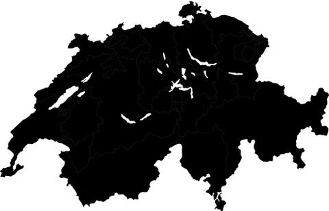 Black Switzerland map Stock Illustration