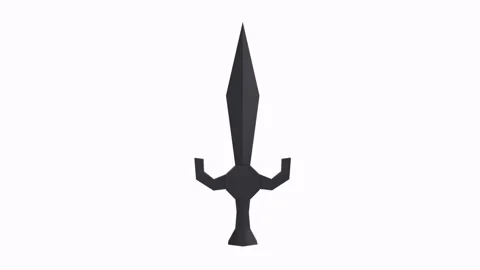 Black sword isolated on white background Stock Footage 306785436