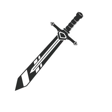 Black sword vector icon element concept design template Illustrazione stock