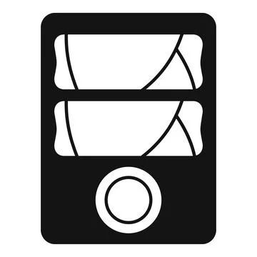 Black symbol of computer system unit with two drives Illustrazione stock