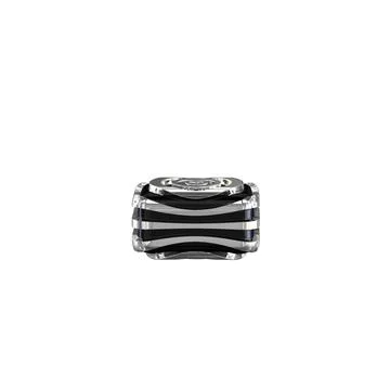 Black symbol with silver straps Stock Illustration