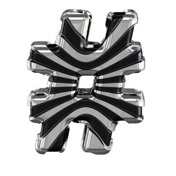 Black symbol with silver straps Stock Illustration