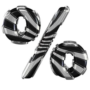 Black symbol with silver straps Illustrazione stock