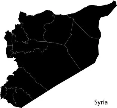 Black Syria map Stock Illustration